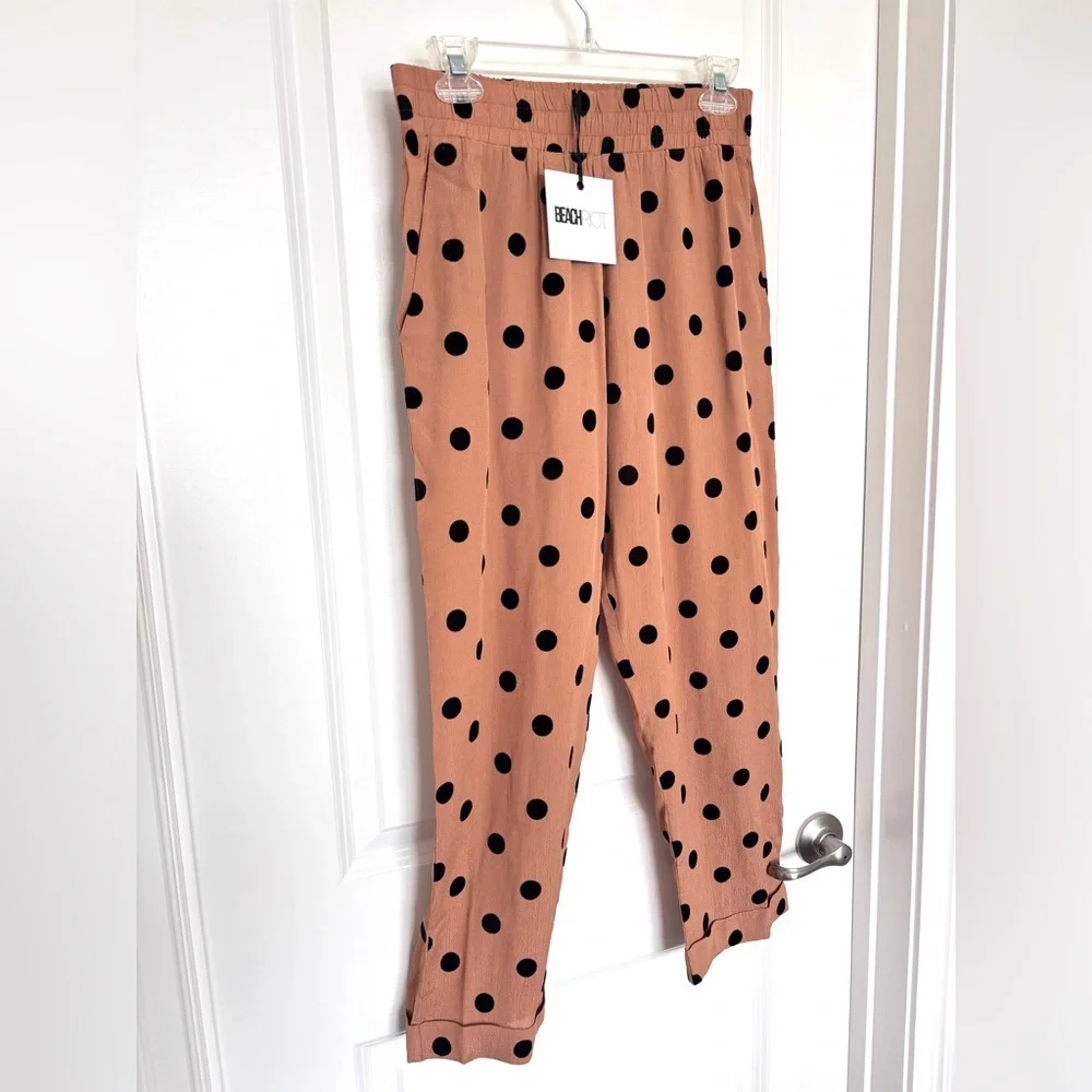 NWT Beach Riot Avery Polka Dot Pants Euro Summer Parisian Chic Revolve Cover up - Picture 11 of 13